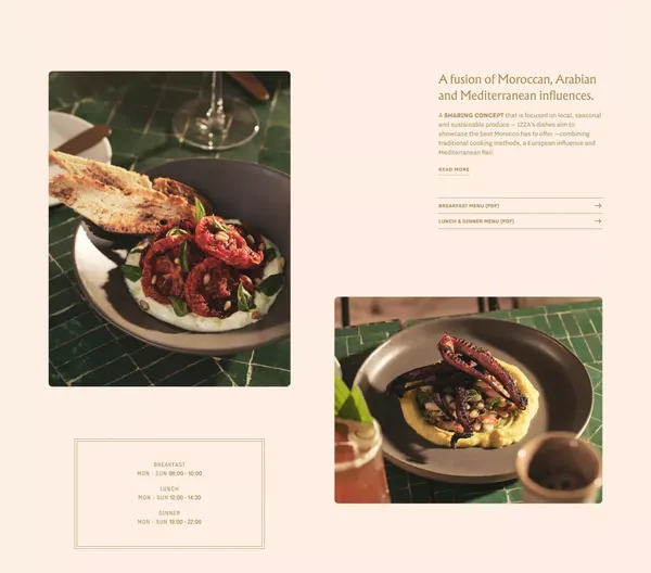 IZZA Marrakech - Landing design inspiration