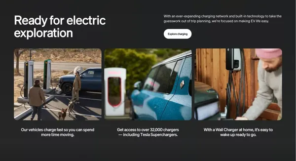 Rivian - Electric Adventure Vehicles - Landing design inspiration