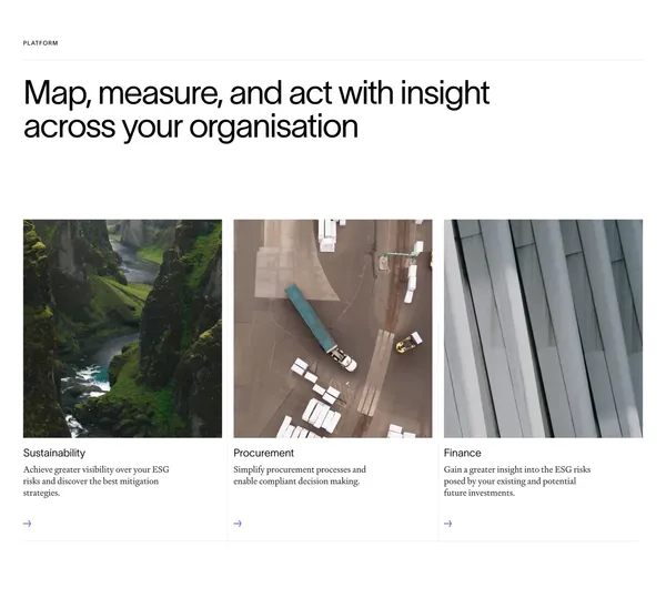 Fair Supply - Cloud-based ESG Risk Management and Compliance - Landing design inspiration