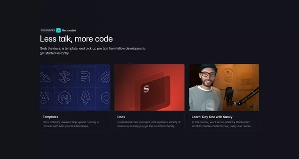 The Content Operating System | Sanity - Landing design inspiration