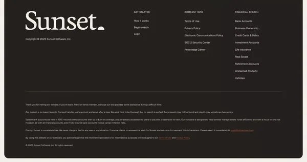 Sunset — Find what they left behind. - Landing design inspiration