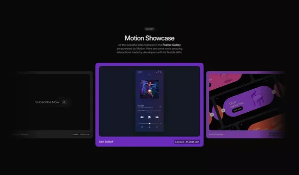 Motion - A modern animation library for JavaScript and React - Landing design inspiration