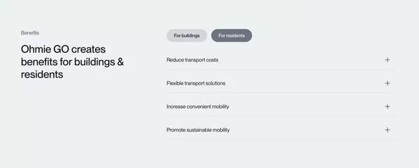 Ohmie GO | The Electric Mobility Platform for Buildings - Landing design inspiration