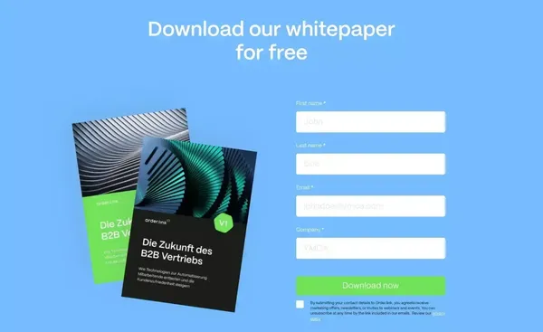 Process order requests automatically. - Landing design inspiration
