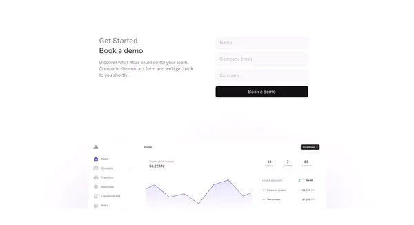 Atlar | Bank payments platform for automated money movement - Landing design inspiration