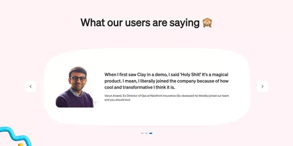 Clay - Create live lists of people, without a line of code. - Landing design inspiration