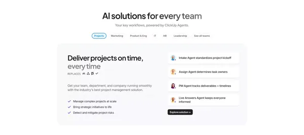 ClickUp™ | The everything app for work - Landing design inspiration
