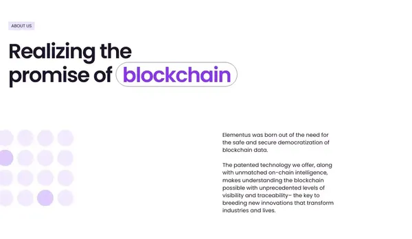 Elementus | The Data-driven Blockchain Intelligence Platform - Landing design inspiration