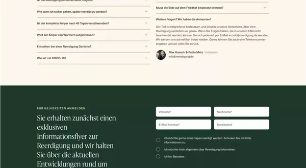 Reerdigung - alle Antworten zur natÃ¼rlichen Bestattung - Landing design inspiration