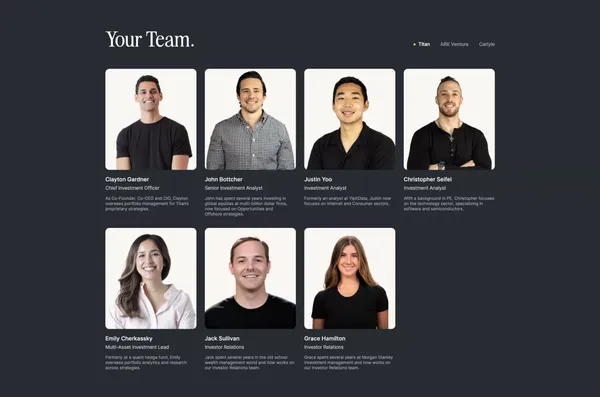 Titan — Low Effort. High Yield. - Landing design inspiration