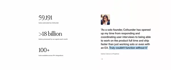 Cofounder - Landing design inspiration