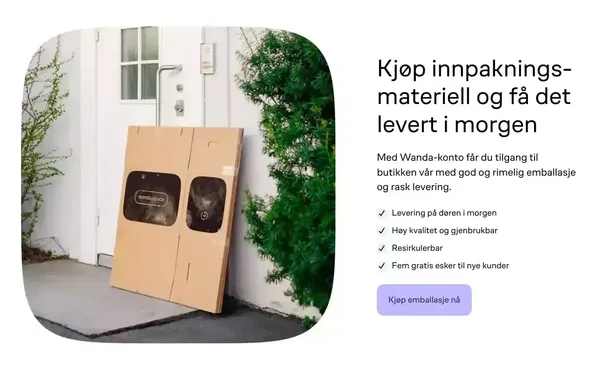Henter, lagrer, tar vare på og returner tingene dine  - Wanda - Landing design inspiration