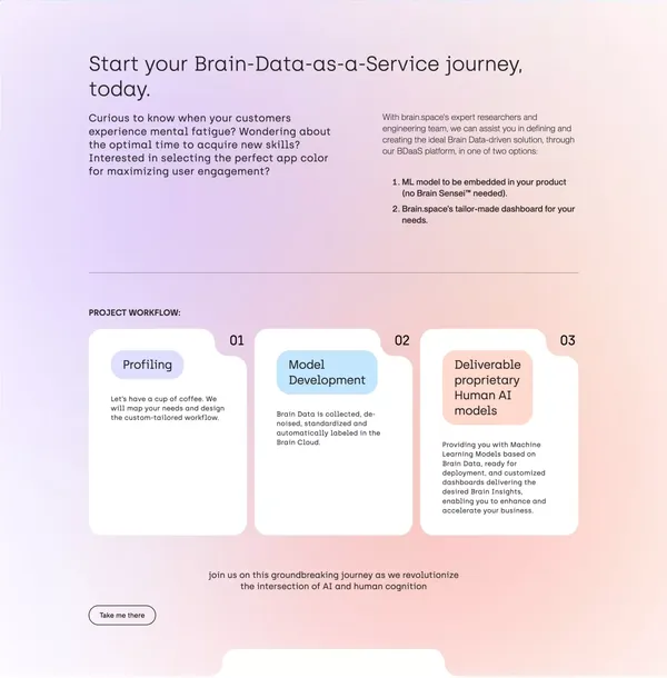 brain.space - Landing design inspiration
