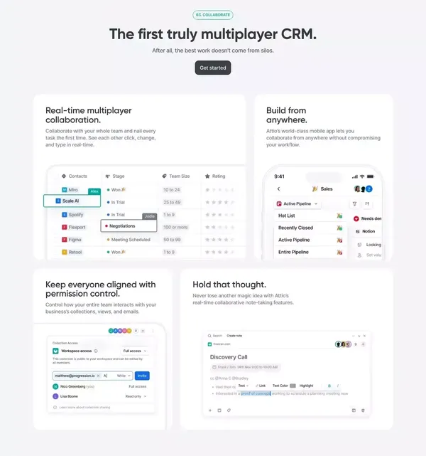 Attio: Customer relationship magic - Landing design inspiration