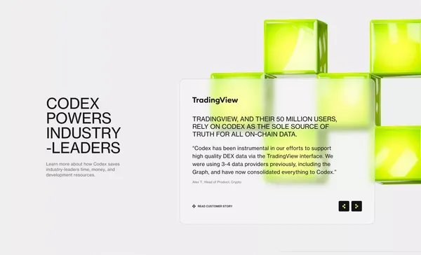 Codex | Most Accurate & Reliable Blockchain Data API - Landing design inspiration