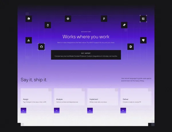 Codegen | The OS for Code Agents - Landing design inspiration