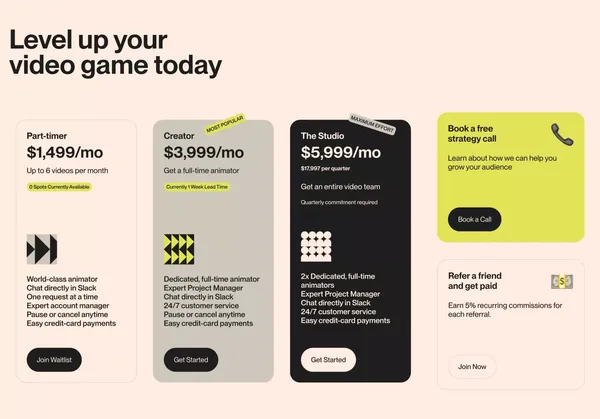 ViralCuts - Short Form Video Animators that Make Your Brand Go Big - Landing design inspiration