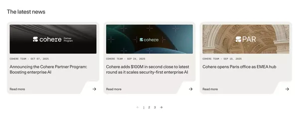 Enterprise AI: Private, Secure, Customizable | Cohere - Landing design inspiration