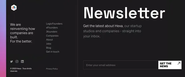 Hexa - A new way for entrepreneurship - Landing design inspiration