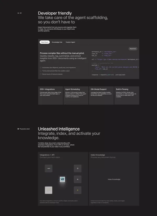 V7 Go | AI Agent Platform for Finance, Legal & Insurance - Landing design inspiration