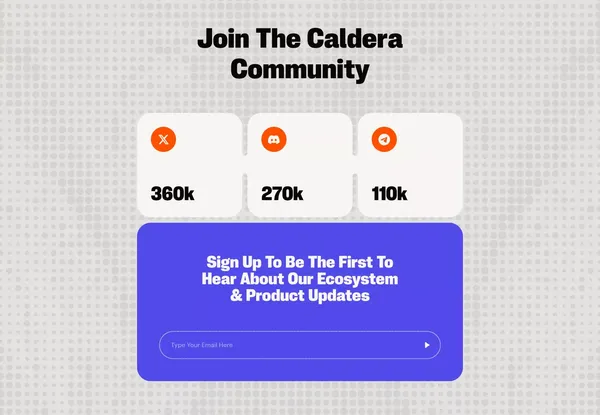 Caldera - The Internet of Chains - Landing design inspiration