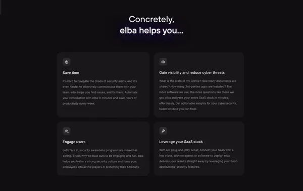 Empower your employees, protect your company | elba - Landing design inspiration