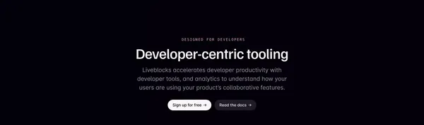 Liveblocks | Collaborative experiences in days, not months - Landing design inspiration