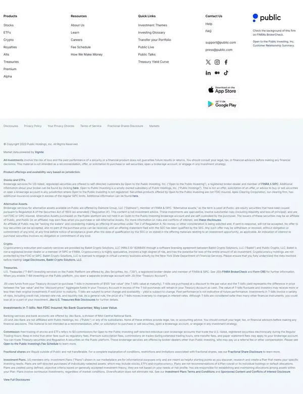 Invest in US markets from anywhere - Public.com - Landing design inspiration