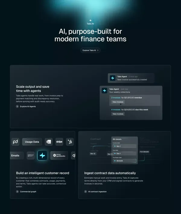 Revenue Automation for B2B: Streamline with Tabs | Tabs - Landing design inspiration