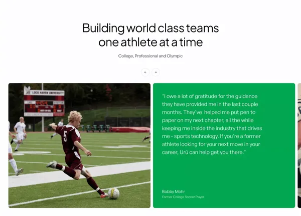 Urū is elevating the game - Landing design inspiration