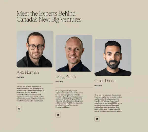 Powering Canada’s Top Founders | N49P Venture Capital - Landing design inspiration