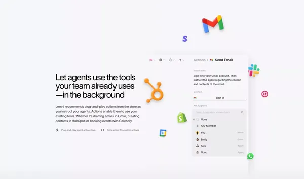 Lemni · Set up custom Ai agents in minutes - Landing design inspiration