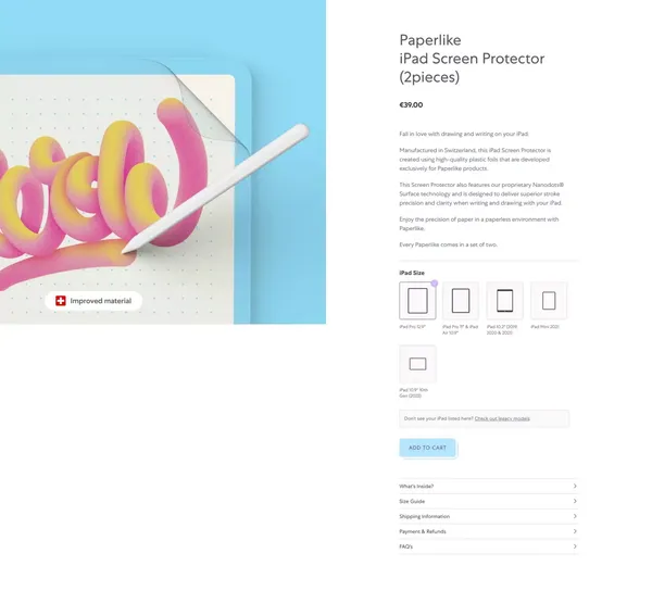 Paperlike | Official Online Store - Landing design inspiration