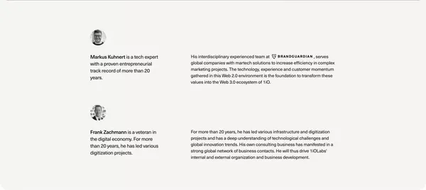 Digital value generation for everyone | 1iO - Landing design inspiration