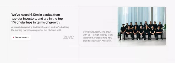 Peec AI - AI Search Analytics for Marketing Teams - Landing design inspiration