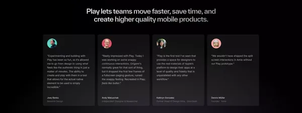 Play - Design and ship mobile apps with the power of iOS & SwiftUI - Landing design inspiration