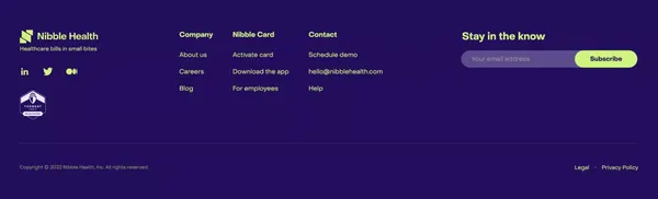 Nibble Health | Your Employee Healthcare Safety Net - Landing design inspiration