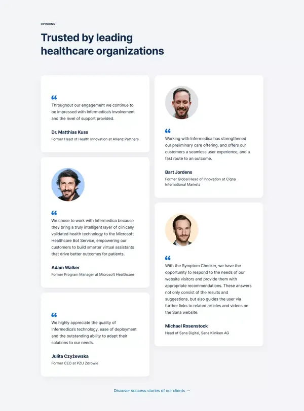 Homepage - Infermedica - Landing design inspiration
