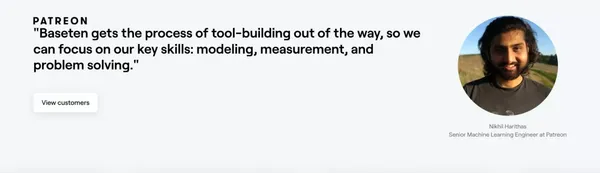 Baseten | Turn ML models into full-stack apps - Landing design inspiration