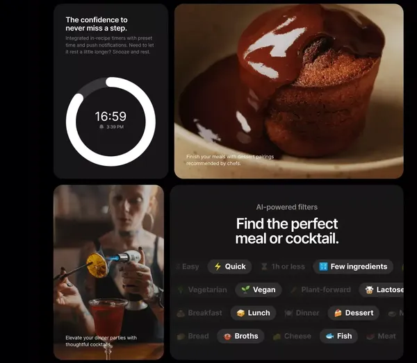 CREME: Step-by-Step Video Recipes - Landing design inspiration
