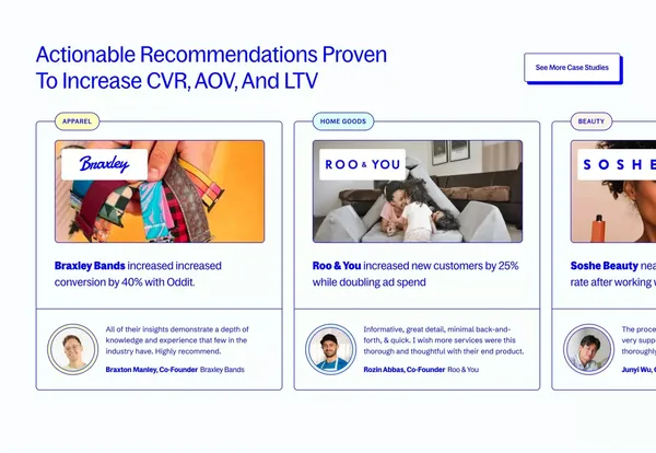 Oddit | A Fresh Perspective on your Customer Journey - Landing design inspiration