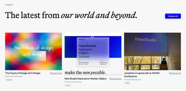 New Studio | New York Brand Transformation Studio - Portfolio design inspiration