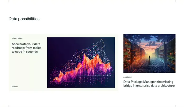 Build your application with data packages » Patch - Landing design inspiration