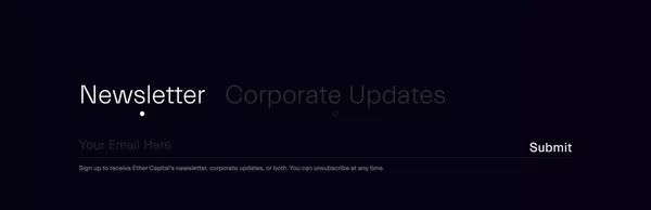 Ether Capital - Landing design inspiration