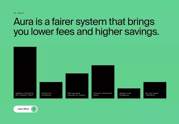 Aura | Autonomous credit and savings alternative - Landing design inspiration