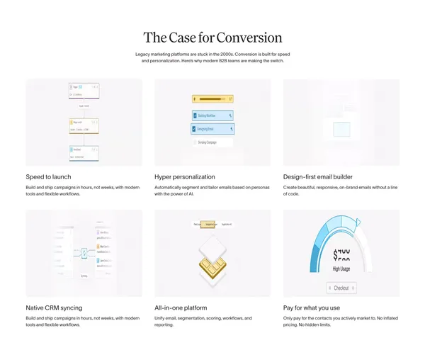 Conversion | B2B Marketing Automation Platform - Landing design inspiration