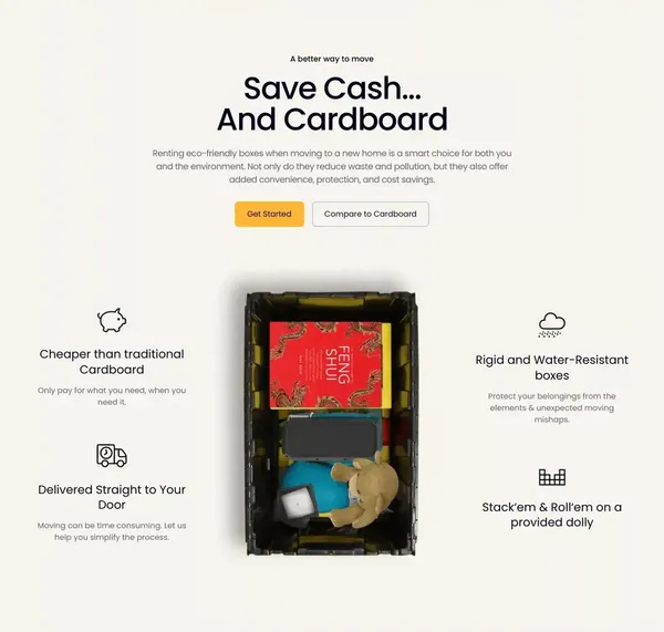 Movejoy | Rent Moving Boxes in Tampa & St. Pete and save money! - Landing design inspiration