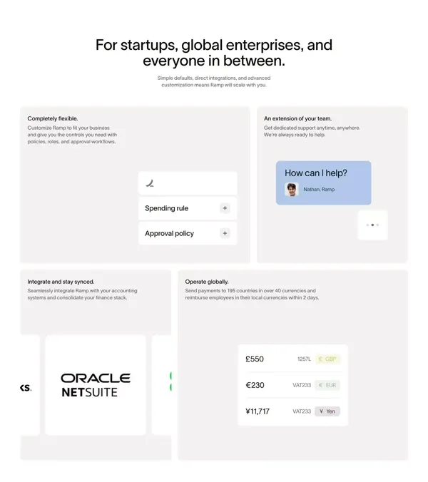 Spend Management, Corporate Cards & Accounts Payable Solutions | Ramp - Landing design inspiration