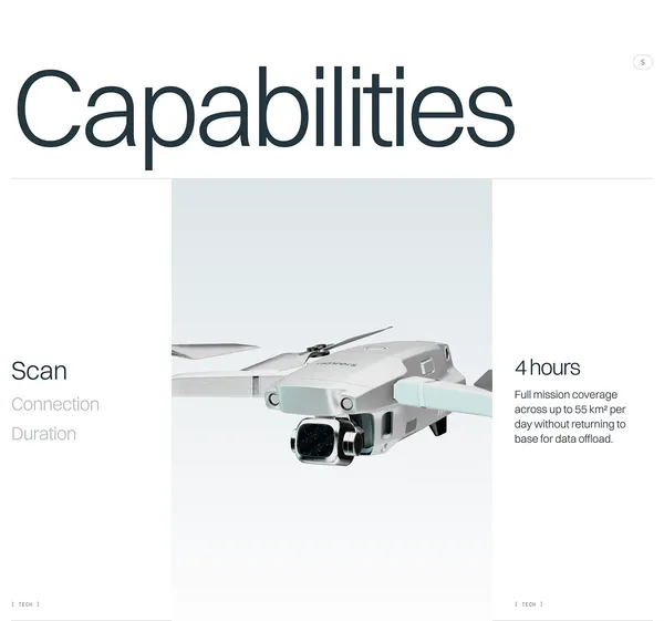 Aevion — autonomous LiDAR inspection drone - Landing design inspiration