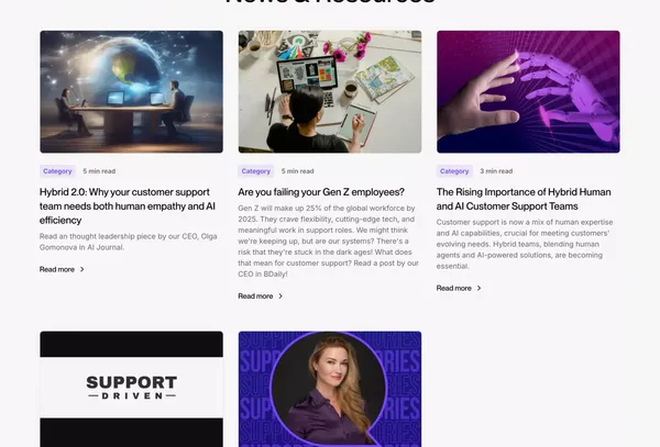Aimiable | AI driven Customer Support Operating System - Landing design inspiration